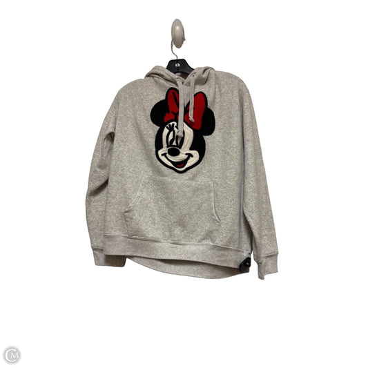 Sweatshirt Hoodie By Disney In Grey & Red, Size: L