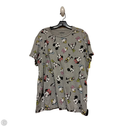 Top Short Sleeve Basic By Disney In Grey, Size: 2x