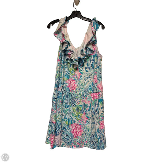 Romper Designer By Lilly Pulitzer In Blue & White, Size: M