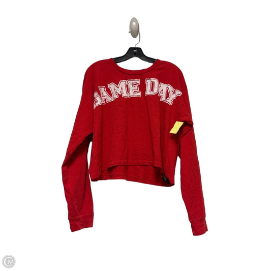 Top Long Sleeve By Daydreamer In Red & White, Size: S