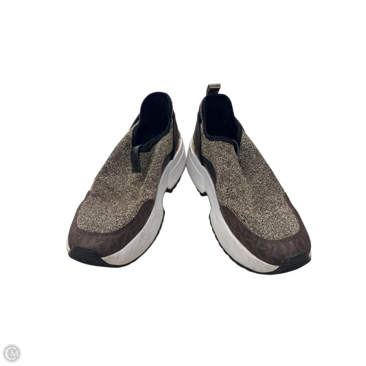Shoes Sneakers By Michael By Michael Kors In Black & Gold, Size: 7.5