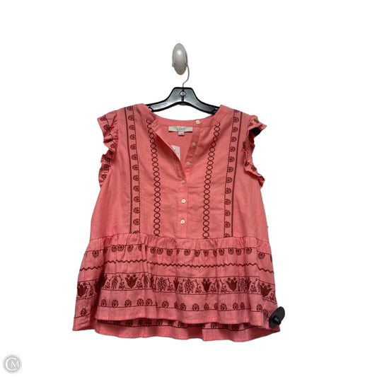 Top Sleeveless By Loft In Coral, Size: S