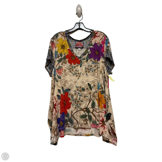 Top Short Sleeve Designer By Johnny Was In Floral Print, Size: Xl