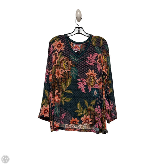 Top Long Sleeve Designer By Johnny Was In Floral Print, Size: L