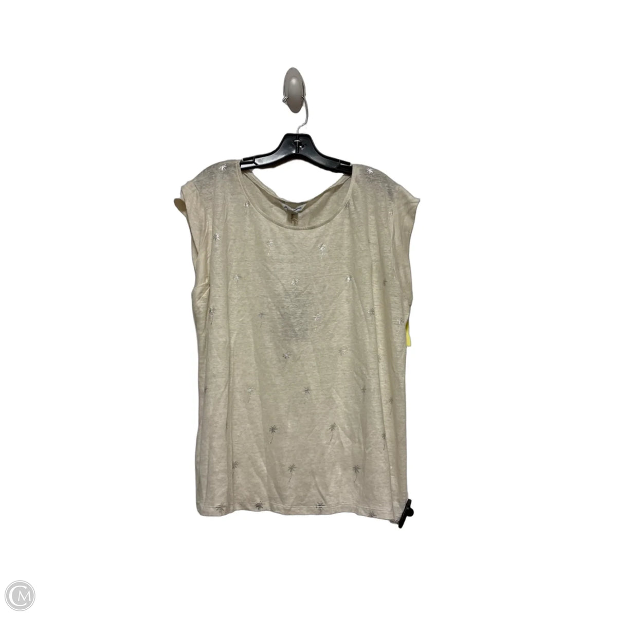 Top Sleeveless Basic By Tommy Bahama In Cream & Silver, Size: L