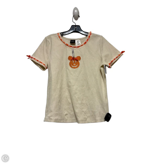 Top Short Sleeve By Disney Store In Cream & Orange, Size: L