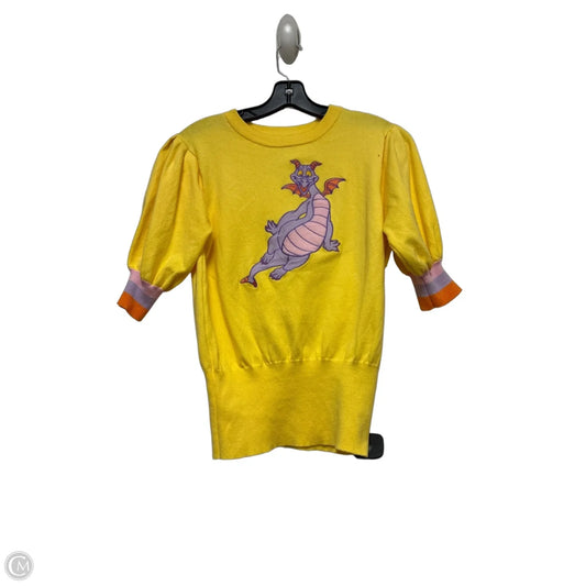 Top Short Sleeve By Disney In Purple & Yellow, Size: M