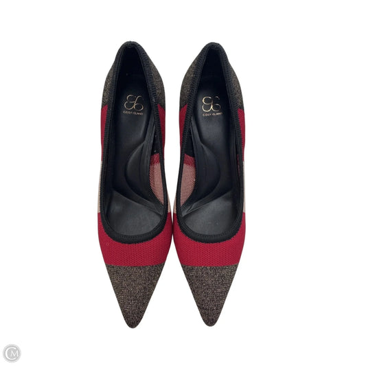 Shoes Heels Kitten By Cosy Island In Gold & Red, Size: 6