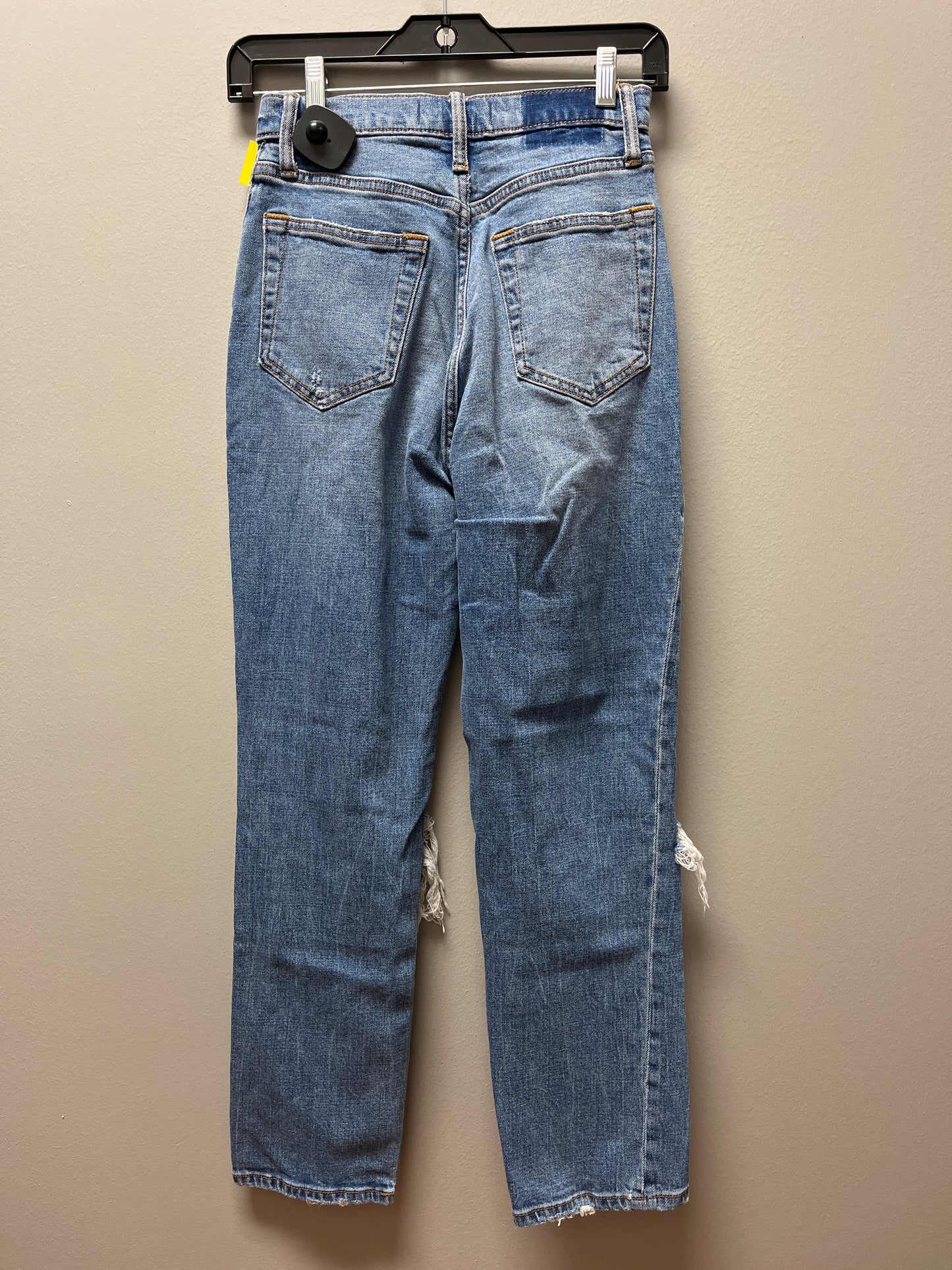 JEANS STRAIGHT ABERCROMBIE AND FITCH in BLUE DENIM, Size: 0