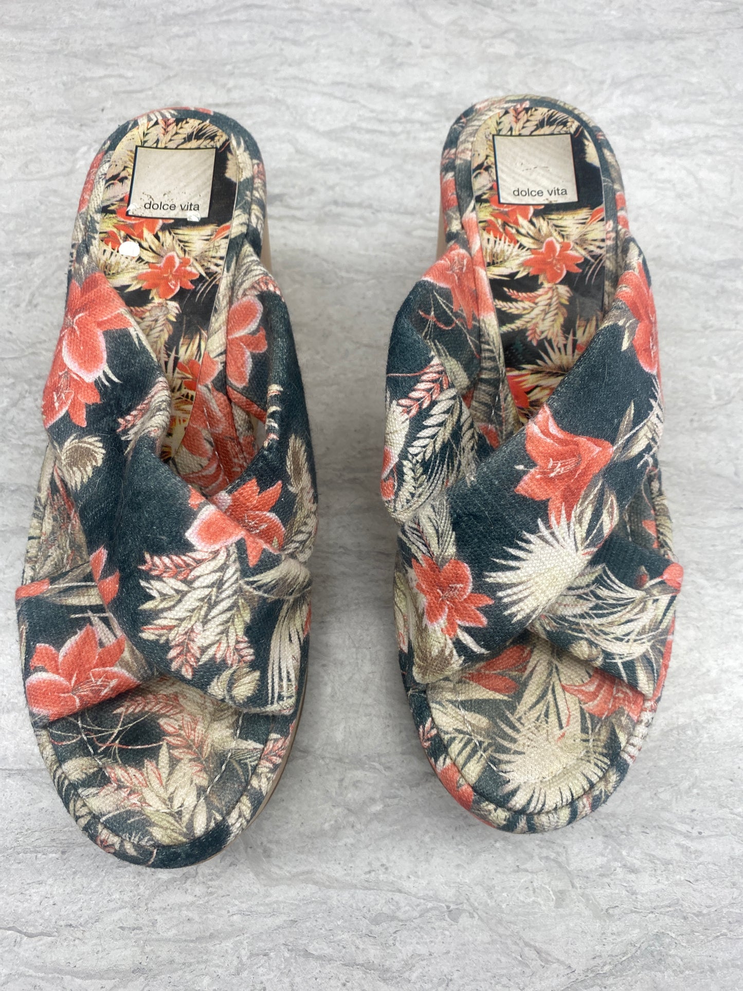 Sandals Heels Platform By Dolce Vita In Tropical Print, Size: 9