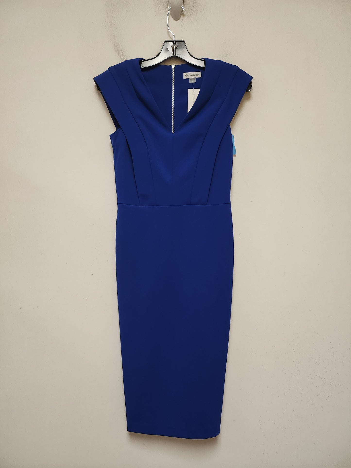 Dress Casual Midi By Calvin Klein In Blue, Size: Xs