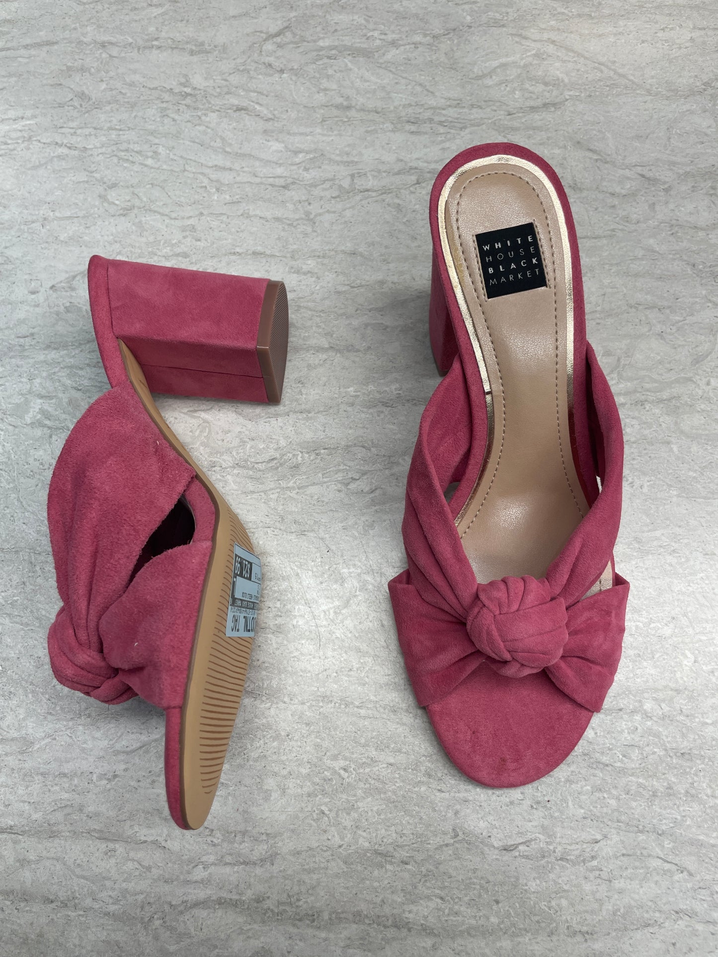 Sandals Heels Block By White House Black Market In Pink, Size: 7.5