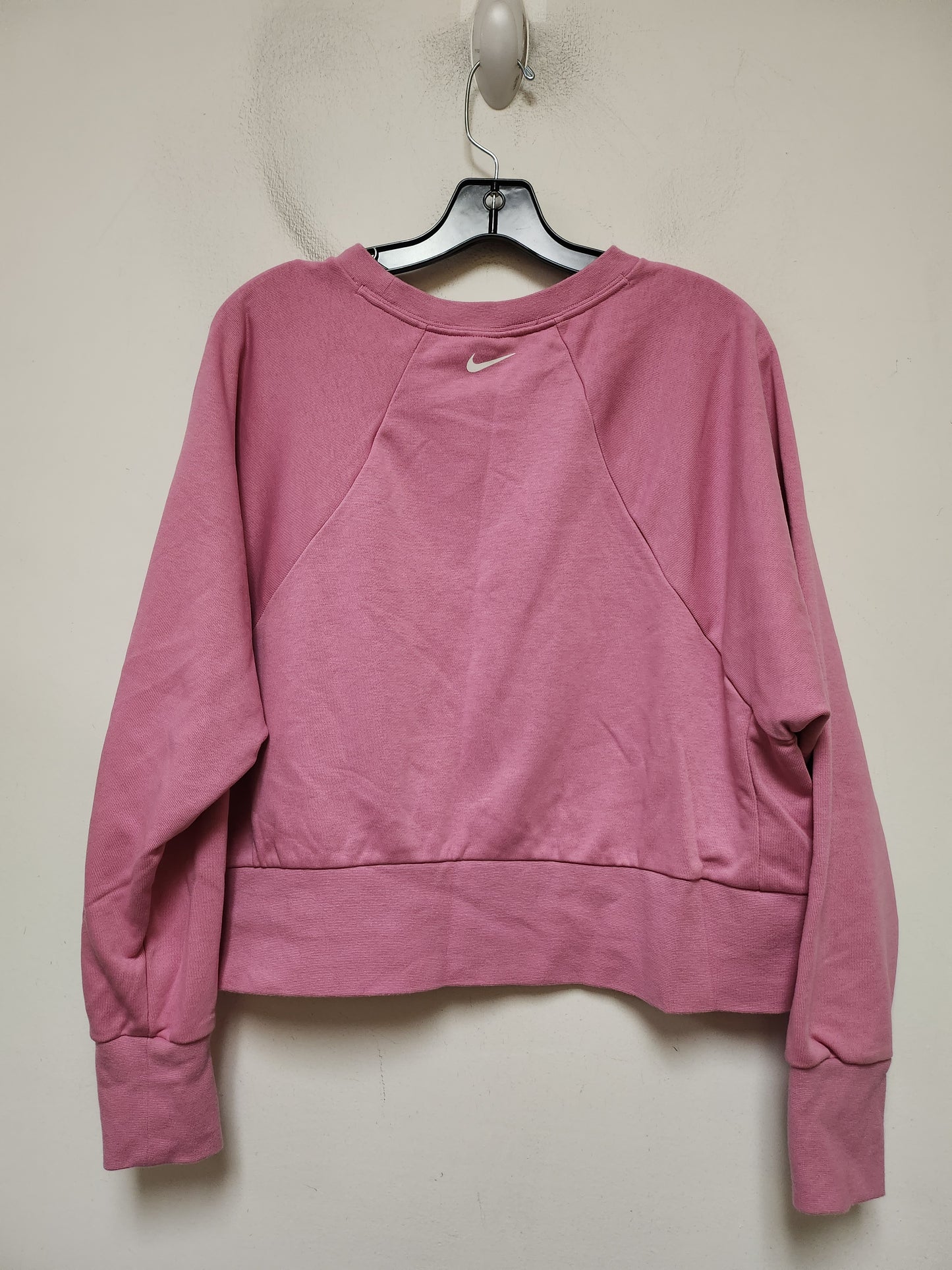 Sweatshirt Crewneck By Nike Apparel In Pink & White, Size: L