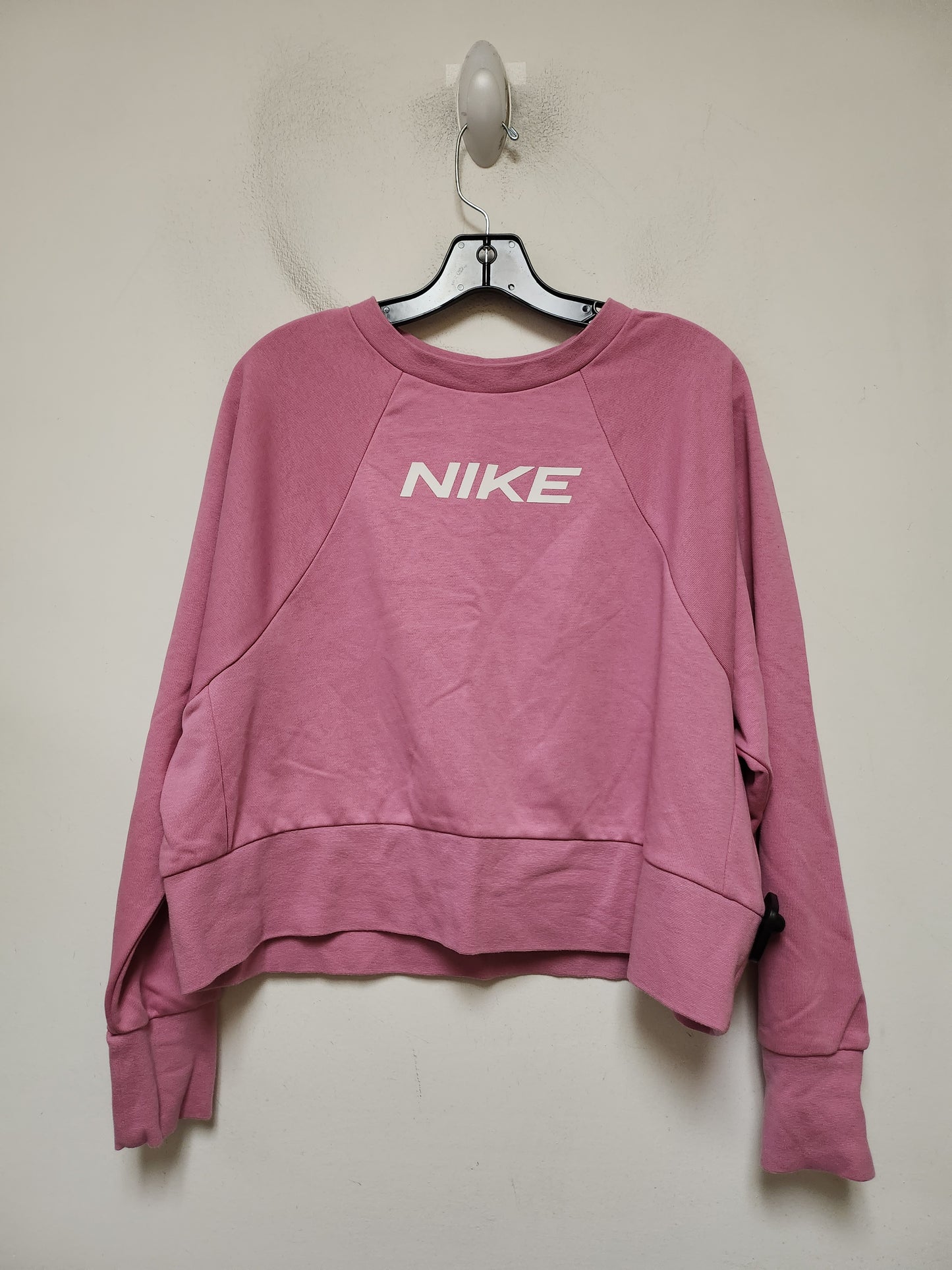 Sweatshirt Crewneck By Nike Apparel In Pink & White, Size: L