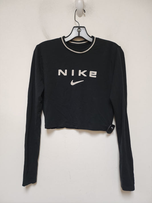 Athletic Top Long Sleeve Crewneck By Nike Apparel In Black & Grey, Size: M