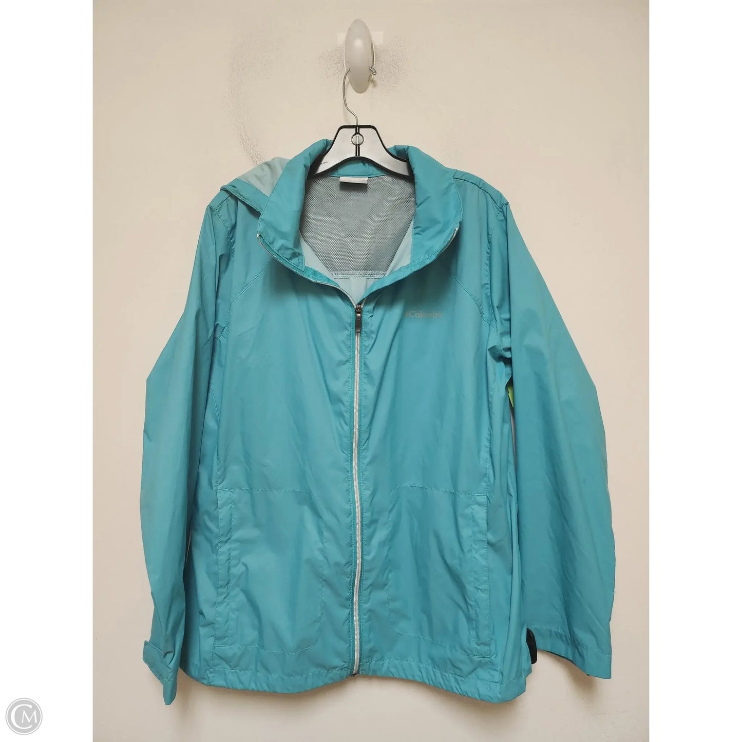 Jacket Windbreaker By Columbia In Aqua, Size: 1x