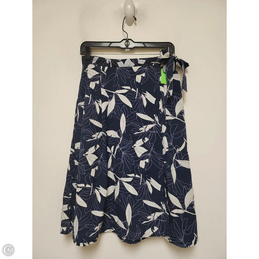 Skirt Midi By Banana Republic In Blue & White, Size: 2