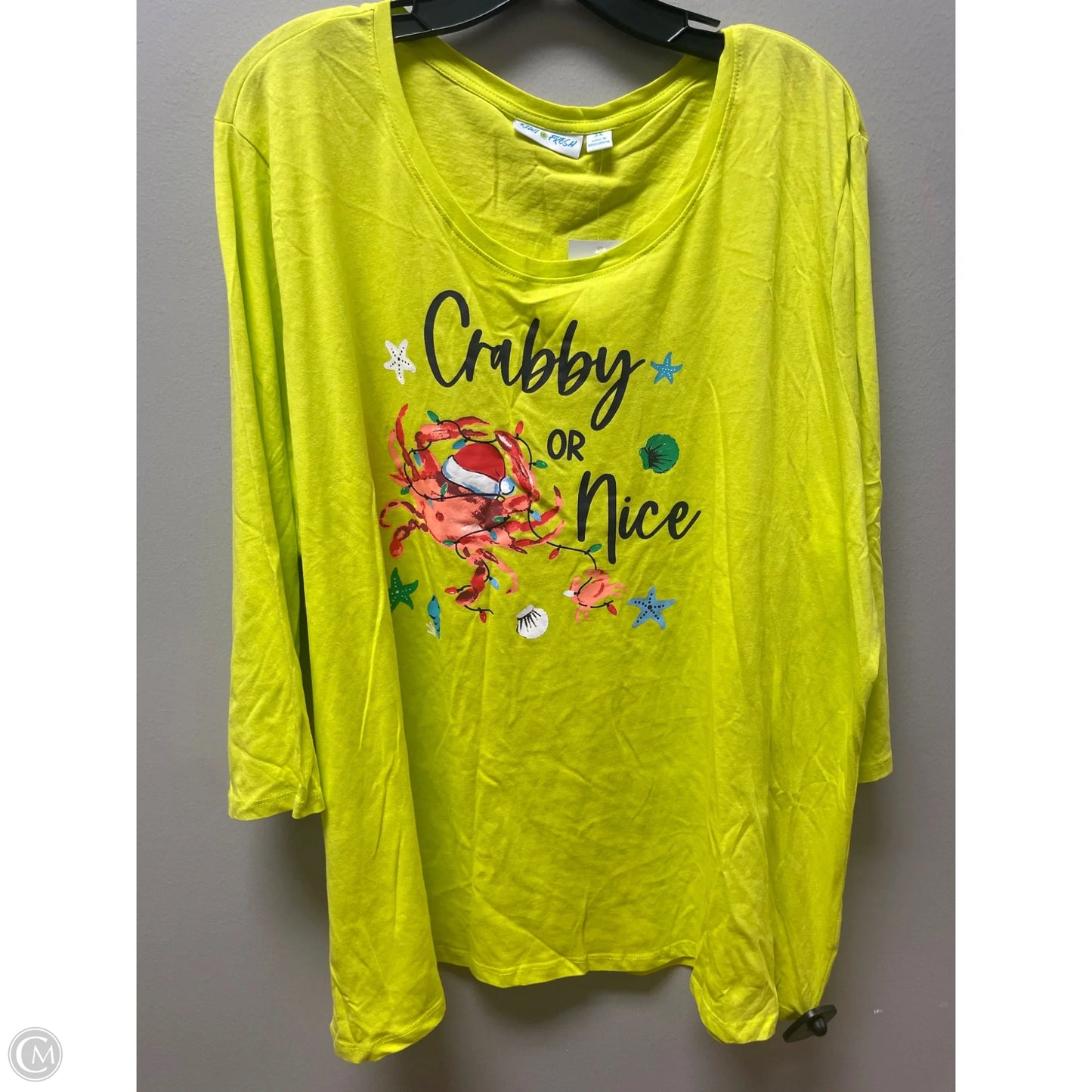 Top Short Sleeve Basic By Clothes Mentor In Chartreuse, Size: 3x