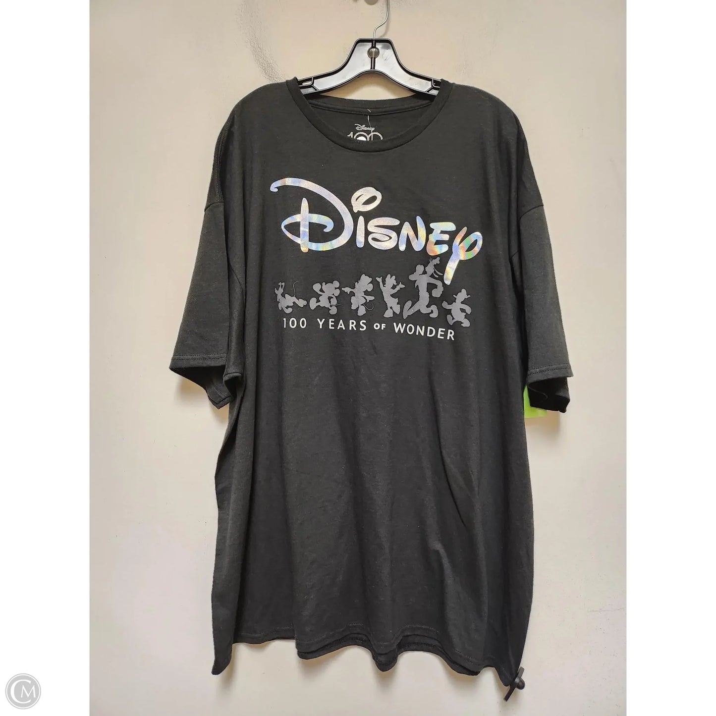 Top Short Sleeve Basic By Walt Disney In Black & Silver, Size: 3x