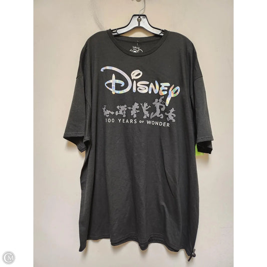 Top Short Sleeve Basic By Walt Disney In Black & Silver, Size: 3x