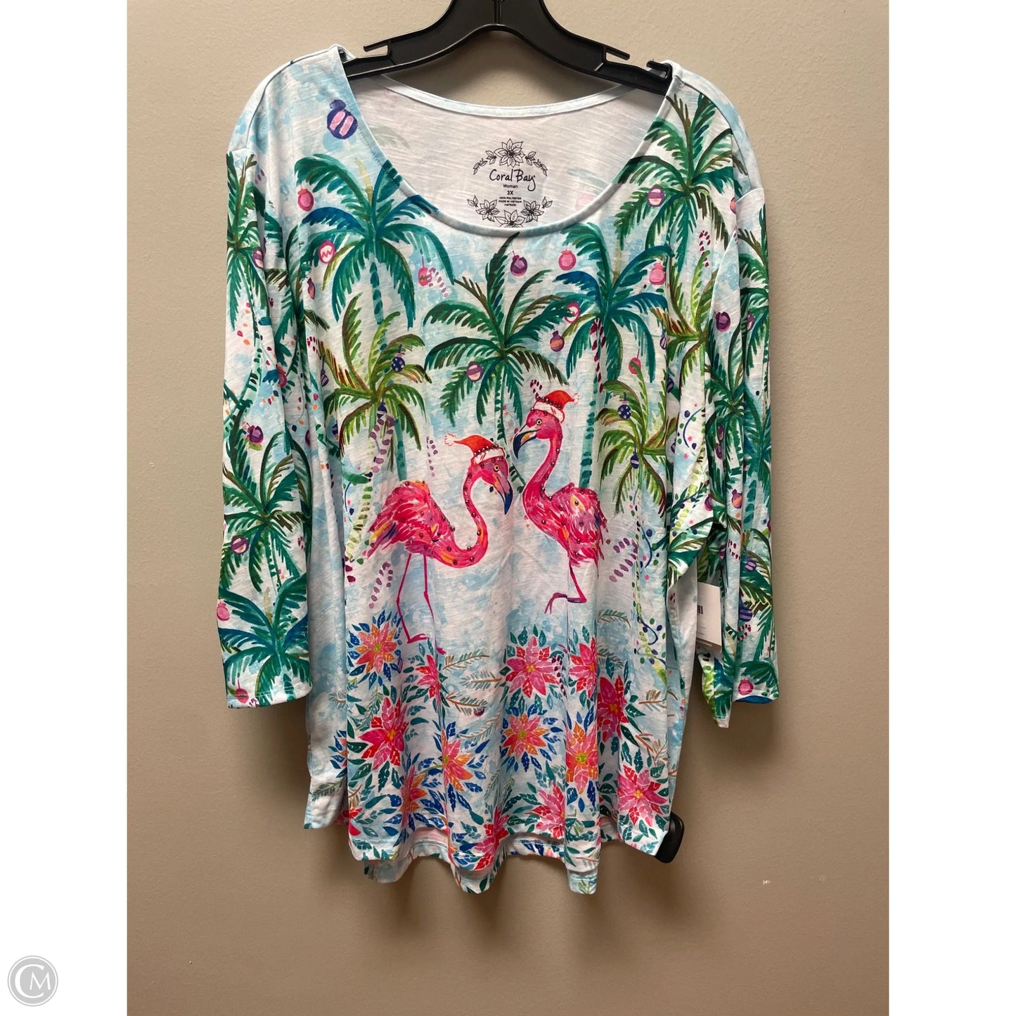 Top Short Sleeve By Coral Bay In Blue, Size: 3x