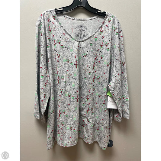 Top Short Sleeve By Coral Bay In Grey, Size: 3x