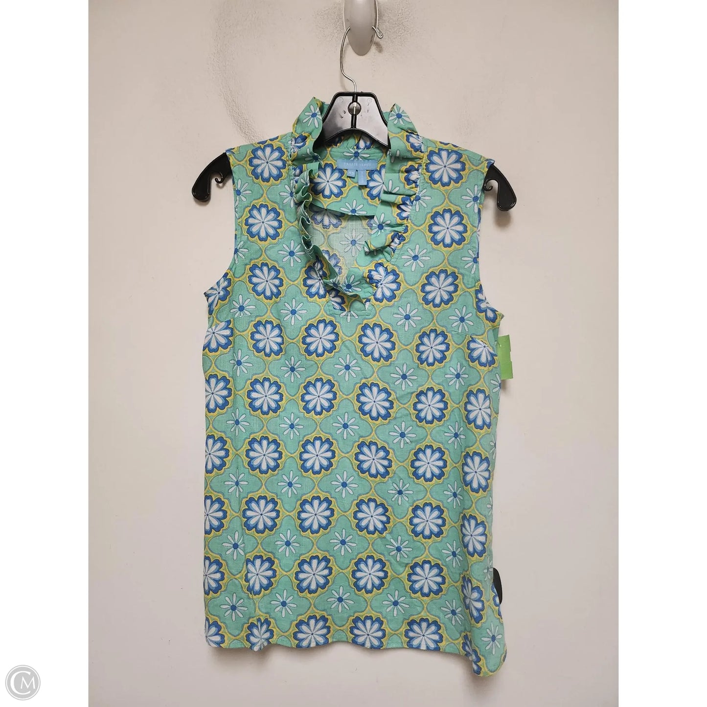 Top Sleeveless By Draper James In Blue & Green, Size: Xs