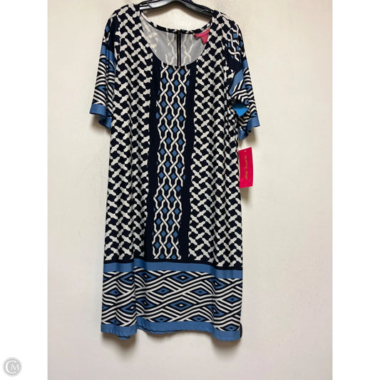 Dress Casual Short By Sunny Leigh In Blue & White, Size: Xl