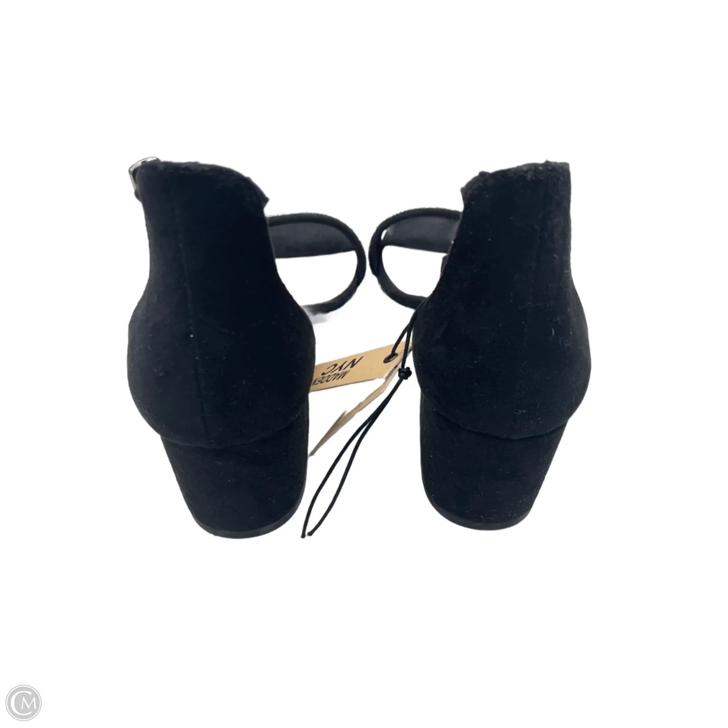 Sandals Heels Block By Madden Nyc In Black & Silver, Size: 9