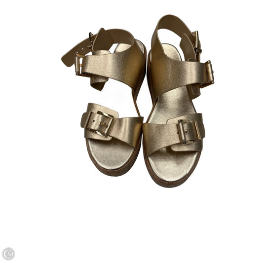 Sandals Heels Wedge By Michael By Michael Kors In Gold, Size: 9