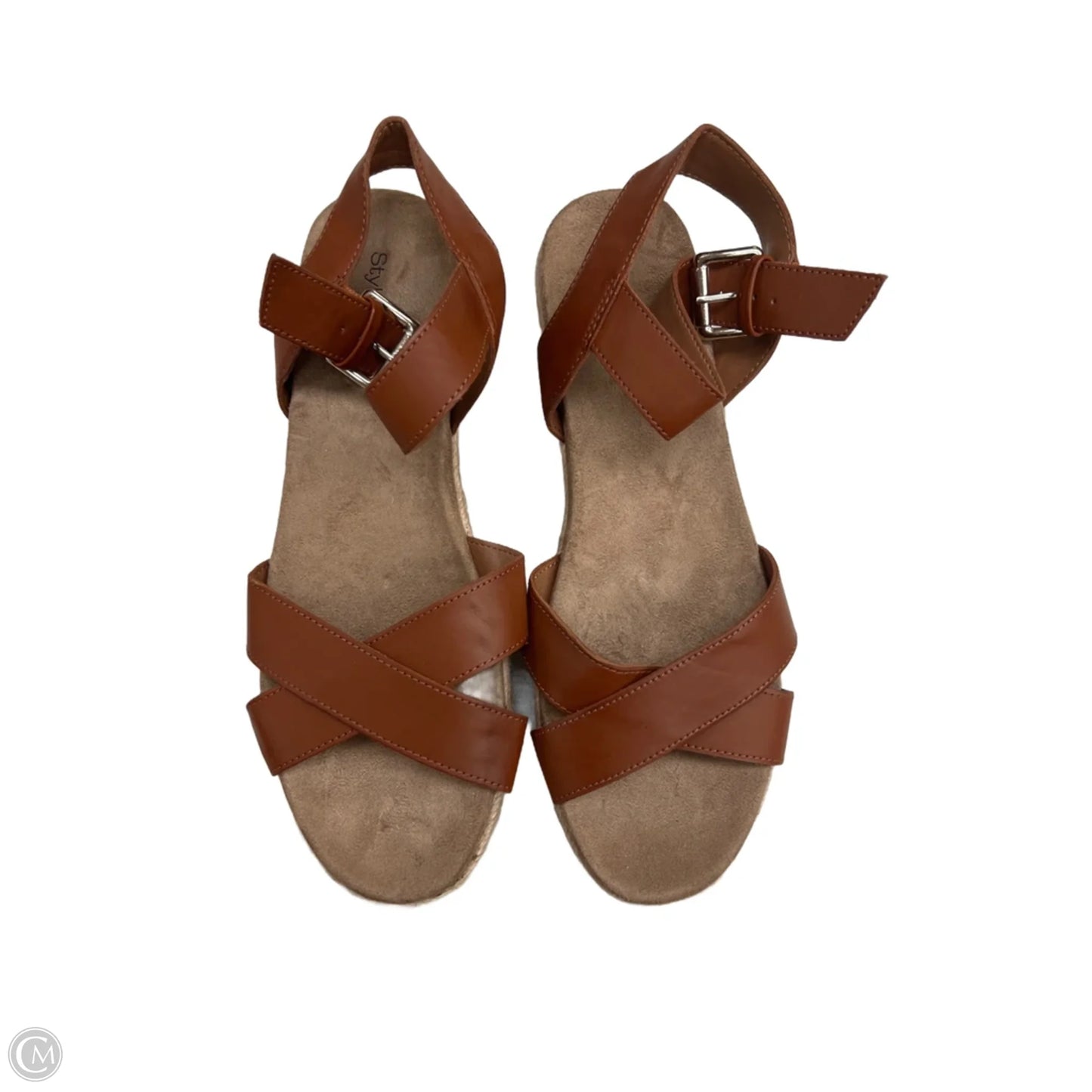 Sandals Heels Wedge By Style And Company In Brown, Size: 9