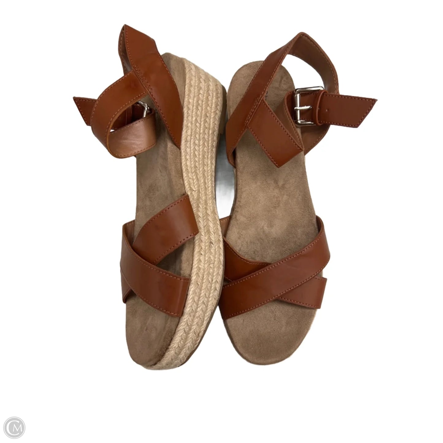 Sandals Heels Wedge By Style And Company In Brown, Size: 9