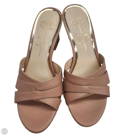 Sandals Heels Block By Jessica Simpson In Pink, Size: 7