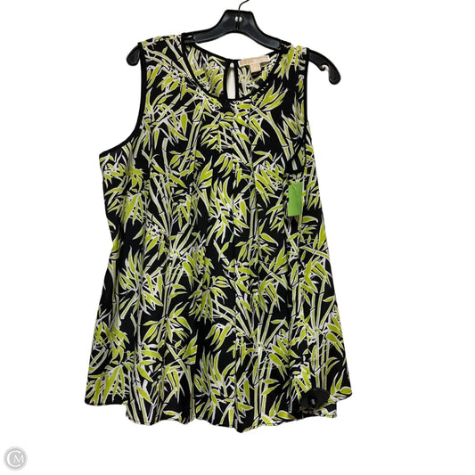 Top Sleeveless By Michael By Michael Kors In Black & Green, Size: Xl