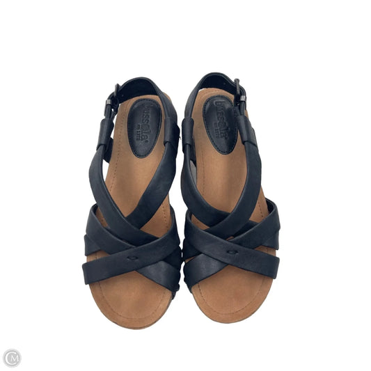 Sandals Heels Wedge By Bussola In Black, Size: 8
