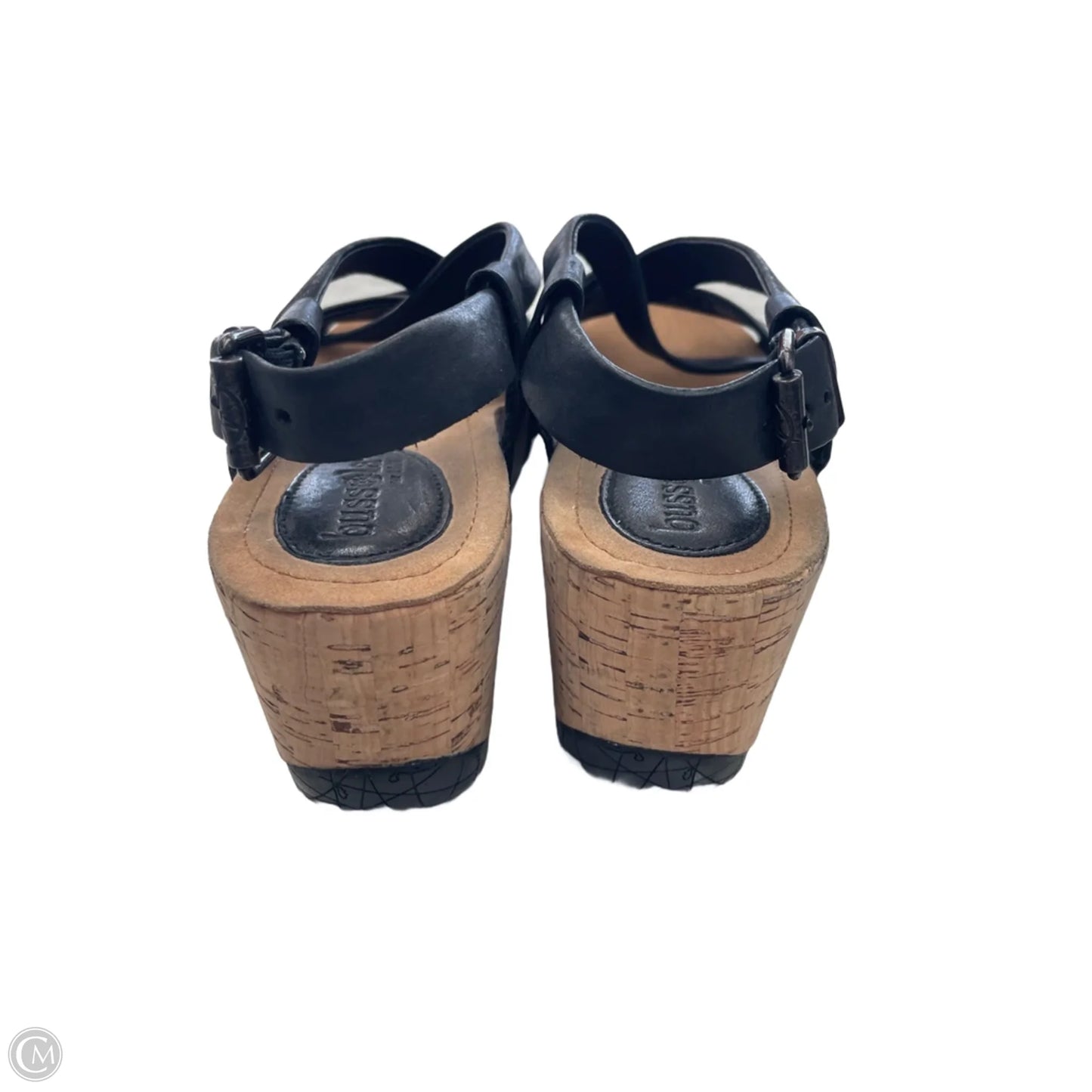 Sandals Heels Wedge By Bussola In Black, Size: 8