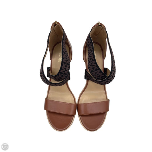 Sandals Heels Wedge By Michael By Michael Kors In Brown, Size: 10