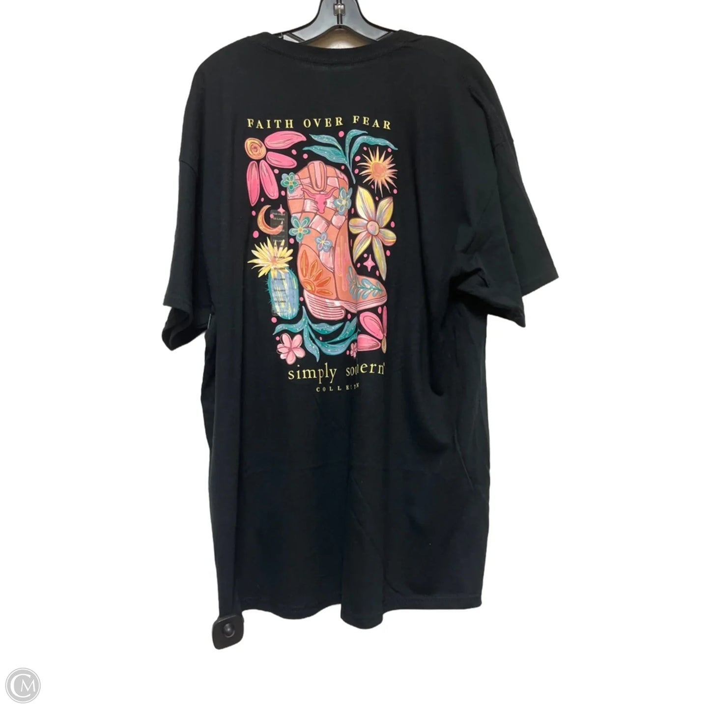 Top Short Sleeve Basic By Simply Southern In Black, Size: 2x