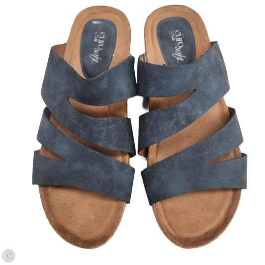 Sandals Flats By Sofft In Blue & Brown, Size: 9.5