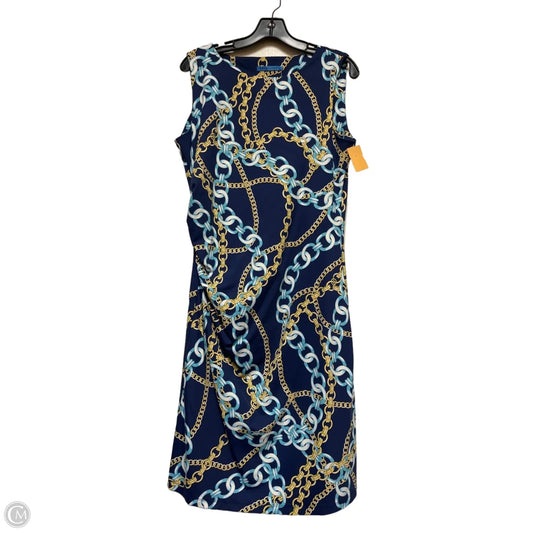 Dress Casual Midi By J Mclaughlin In Blue & Gold, Size: L