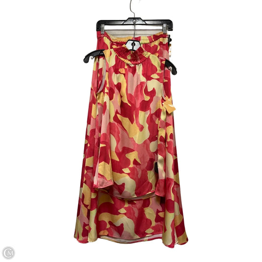 Skirt Set 2pc By Ming Wang In Pink & Yellow, Size: Xs