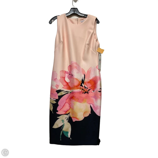 Dress Casual Midi By Calvin Klein In Floral Print, Size: M
