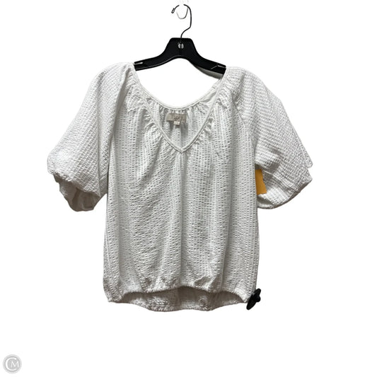 Top Short Sleeve By Loft In White, Size: S