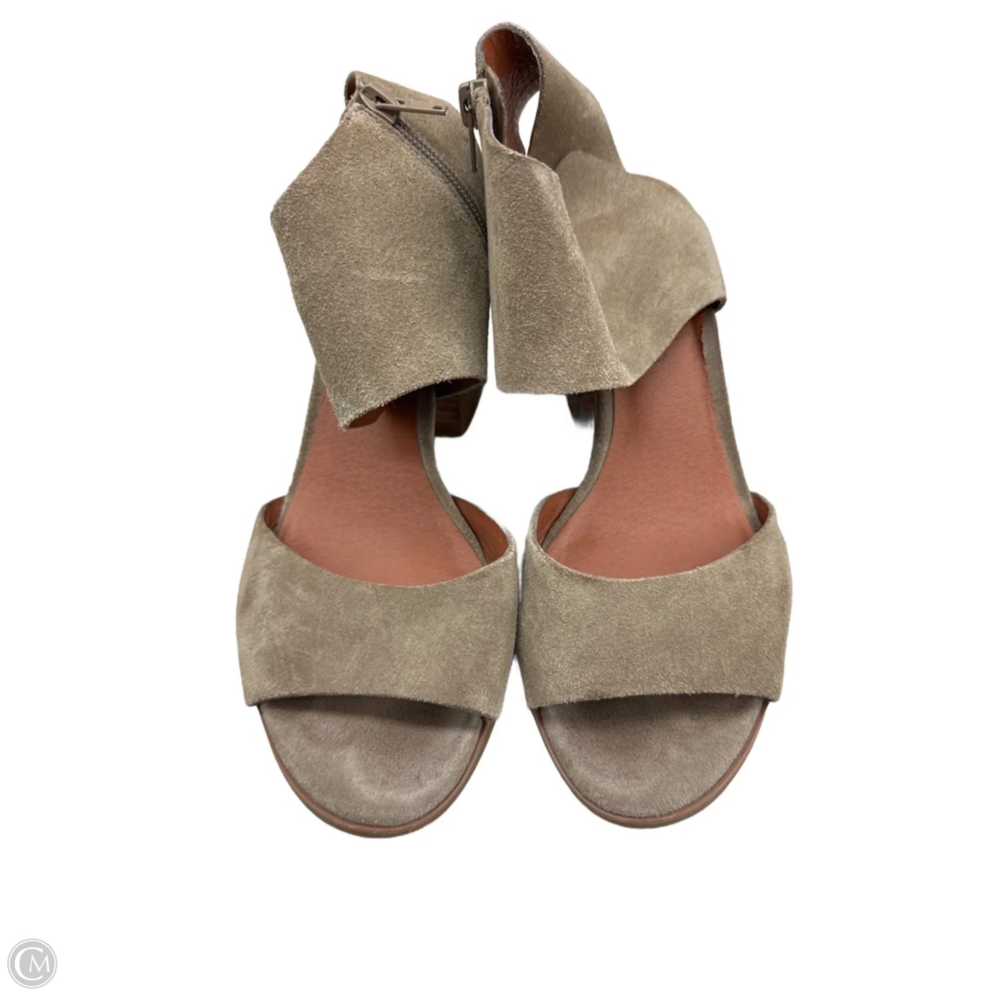 Sandals Heels Block By Lucky Brand In Taupe, Size: 8