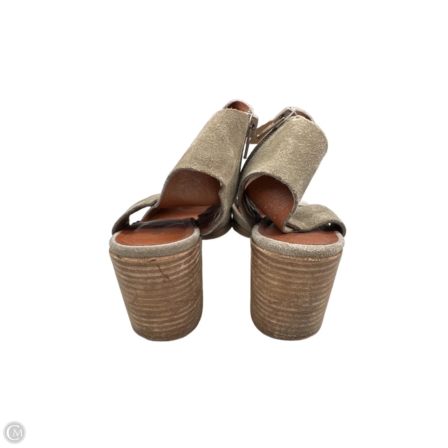 Sandals Heels Block By Lucky Brand In Taupe, Size: 8