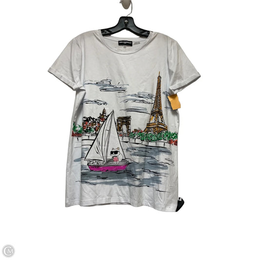 Top Short Sleeve Designer By Karl Lagerfeld In Multi-colored, Size: M