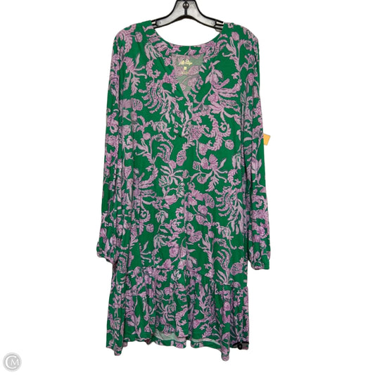 Dress Designer By Lilly Pulitzer In Green & Purple, Size: L