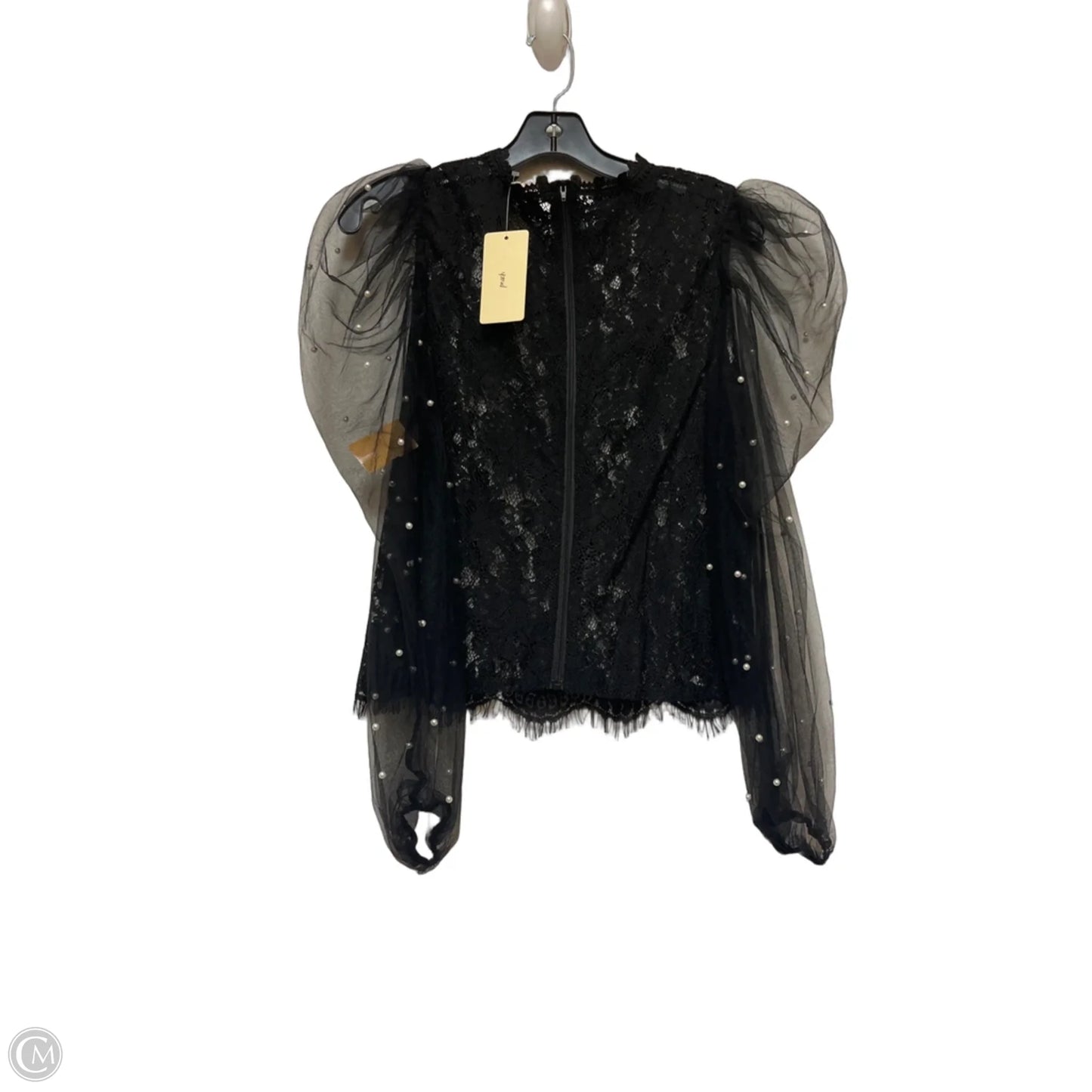 Top Long Sleeve By Peach In Black, Size: L
