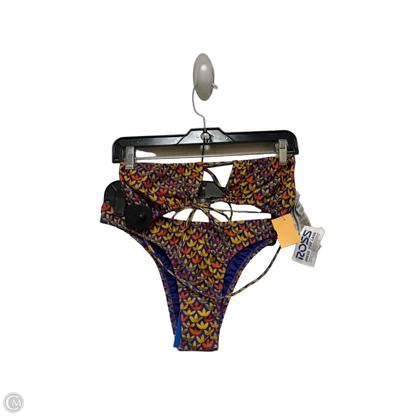 Swimsuit 2pc By Adidas In Purple & Yellow, Size: L