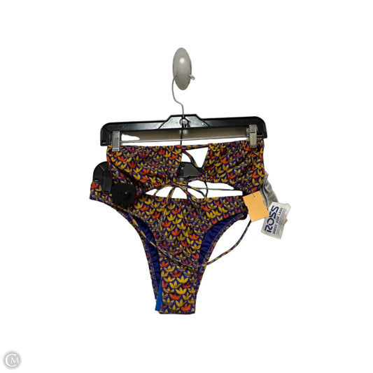 Swimsuit 2pc By Adidas In Purple & Yellow, Size: L